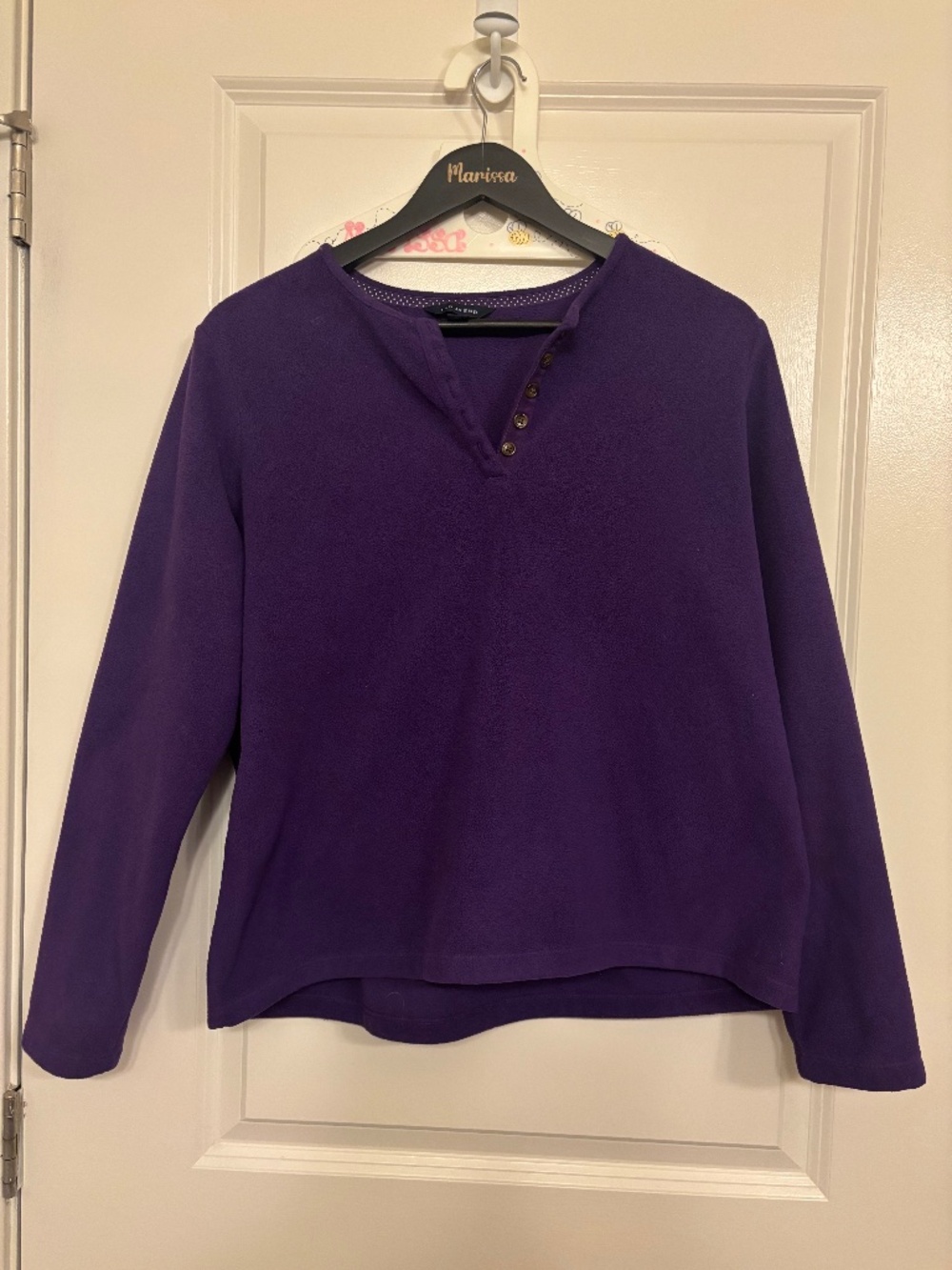 Lands’ End Purple Fleece Pull Over with Buttons